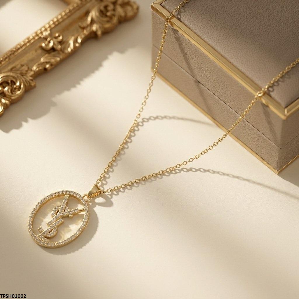 Stainless Steel Zircon Oval Pendant
