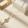 Stainless Steel Zircon Star Key Pendant