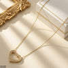 Stainless Steel Zircon Heart Pendant