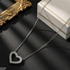 Stainless Steel Zircon Heart Pendant