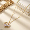 Stainless Steel Zircon Infinity Heart Pendant