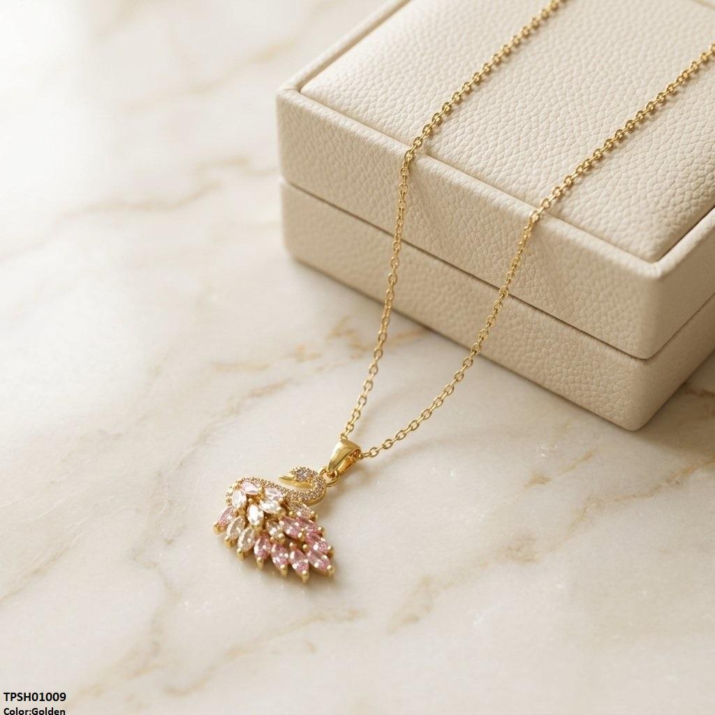 Stainless Steel Zircon Duck Pendant