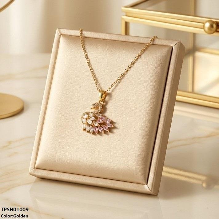 Stainless Steel Zircon Duck Pendant