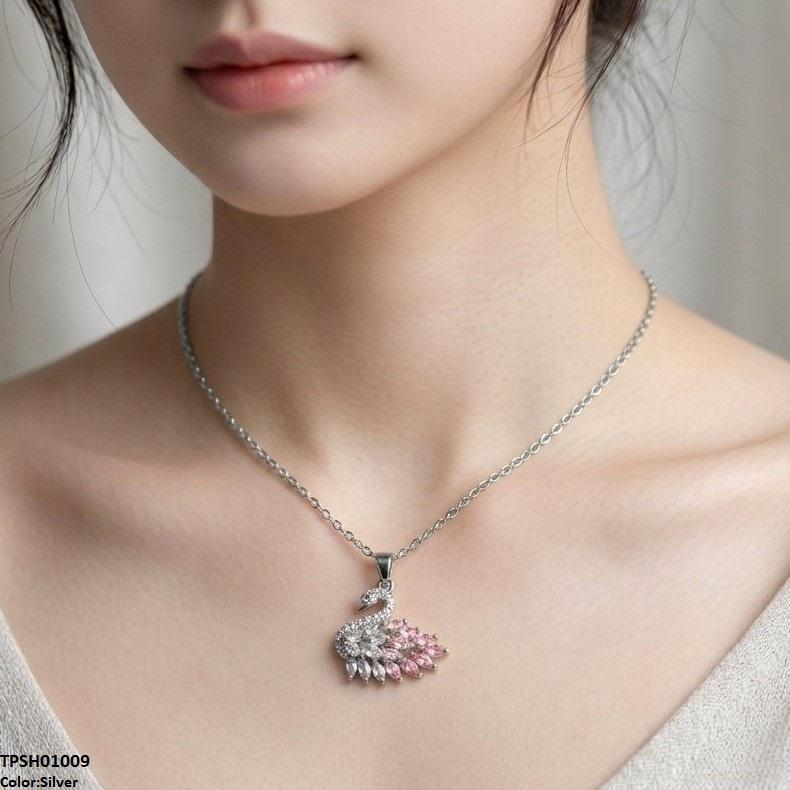 Stainless Steel Zircon Duck Pendant