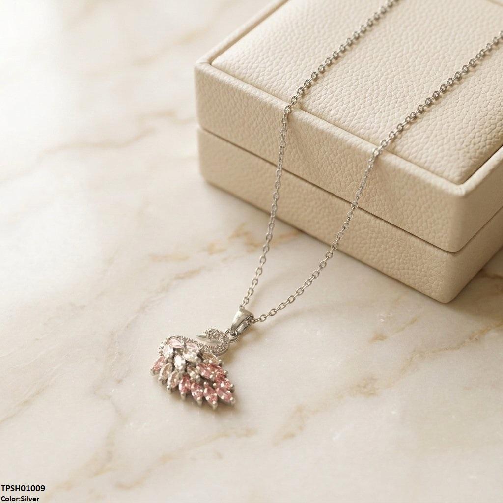 Stainless Steel Zircon Duck Pendant