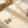 Stainless Steel Zircon Bow/Heart Drop Pendant
