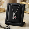 Stainless Steel Zircon Bow/Heart Drop Pendant