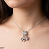Stainless Steel Zircon Bow/Heart Drop Pendant
