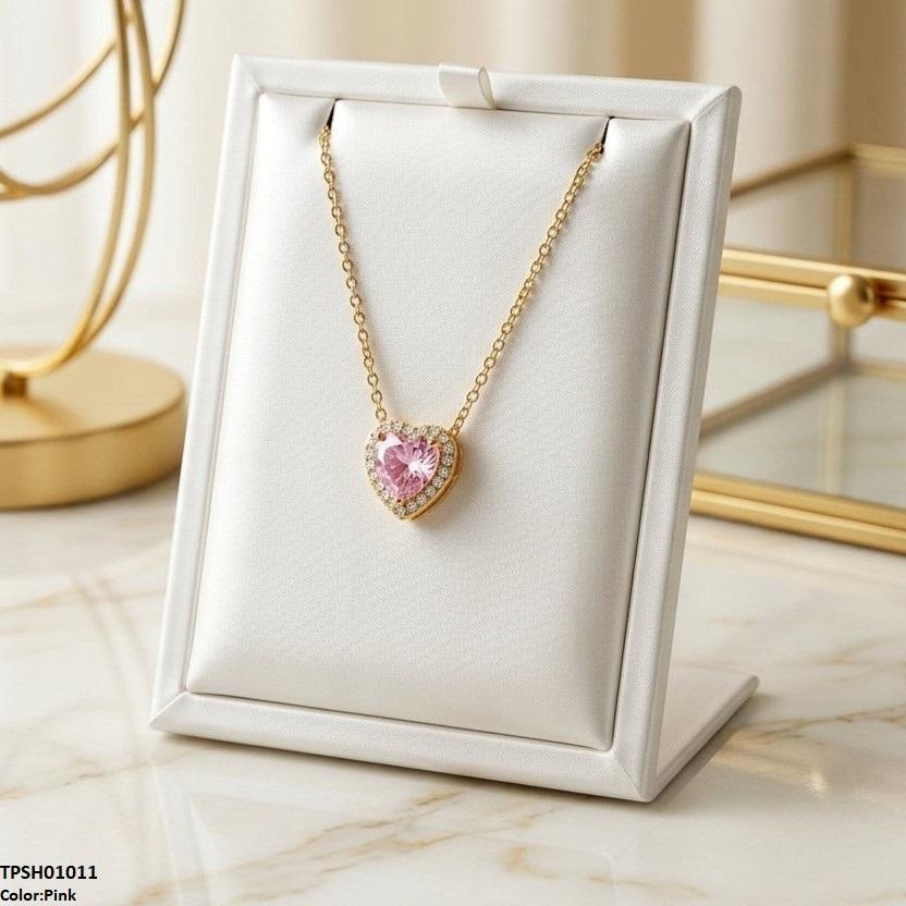 Stainless Steel Zircon Heart Pendant