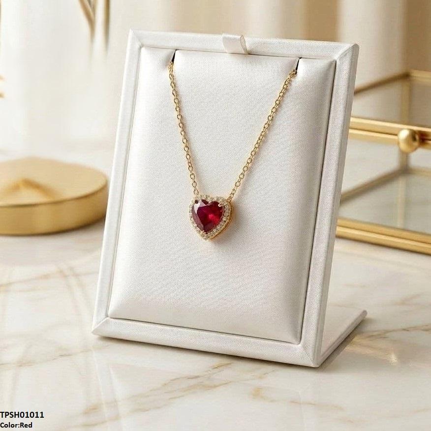 Stainless Steel Zircon Heart Pendant