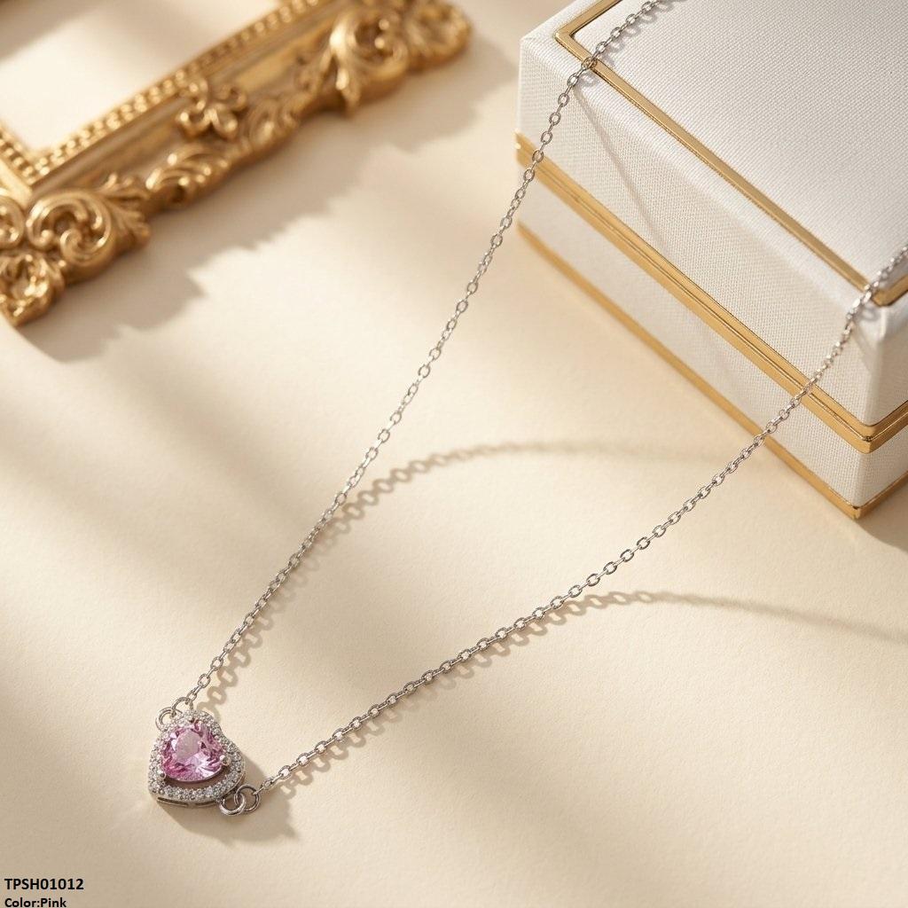 Stainless Steel Zircon Heart Pendant