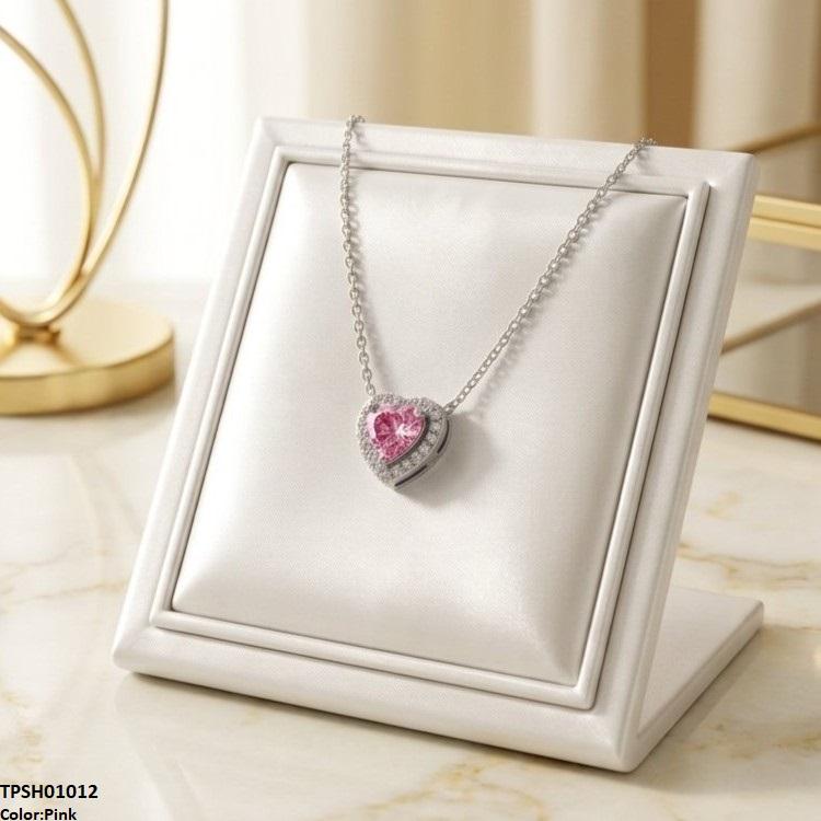 Stainless Steel Zircon Heart Pendant