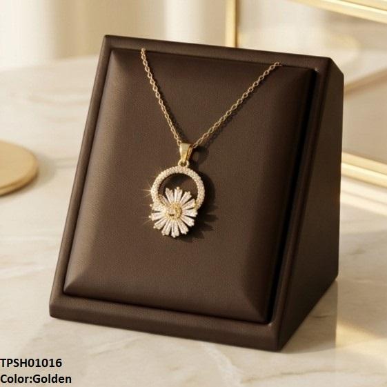 Stainless Steel Zircon Round Pendant
