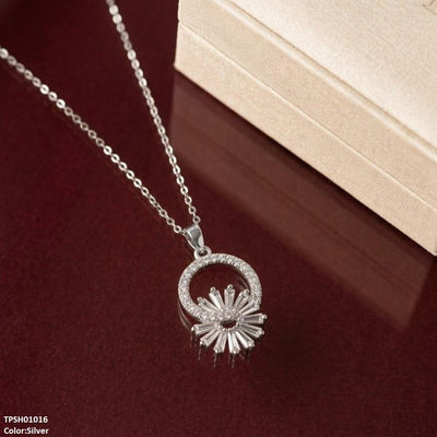 Stainless Steel Zircon Round Pendant