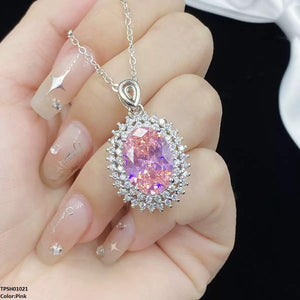 KRLOval Zircon Stone Pendant