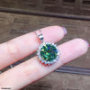 Round Green Stone Zircon Pendant