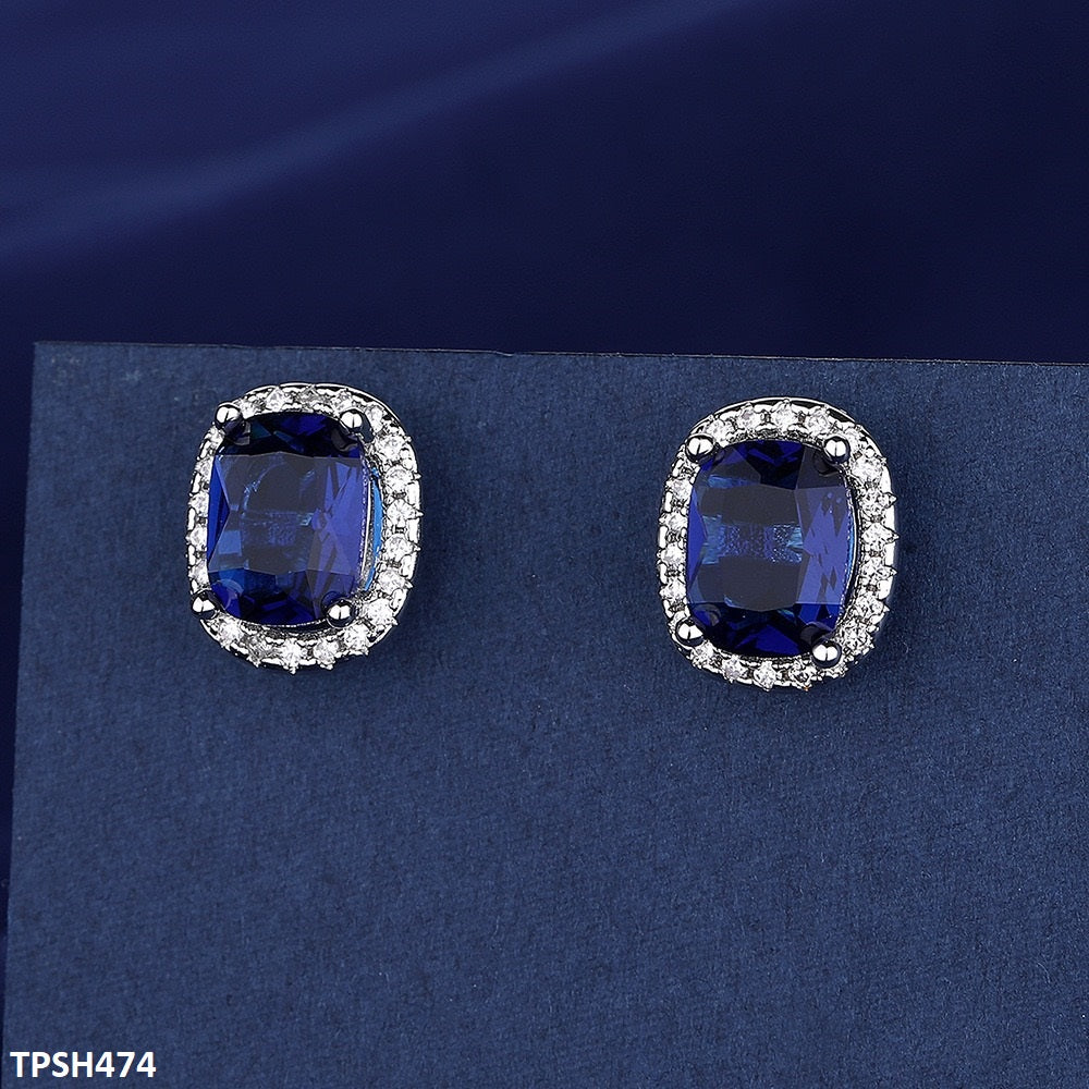 Cushion Zircon Pendant Set