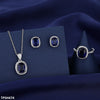 Cushion Zircon Pendant Set