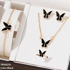 Painted Butterfly Pendant Set
