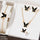 Painted Butterfly Pendant Set