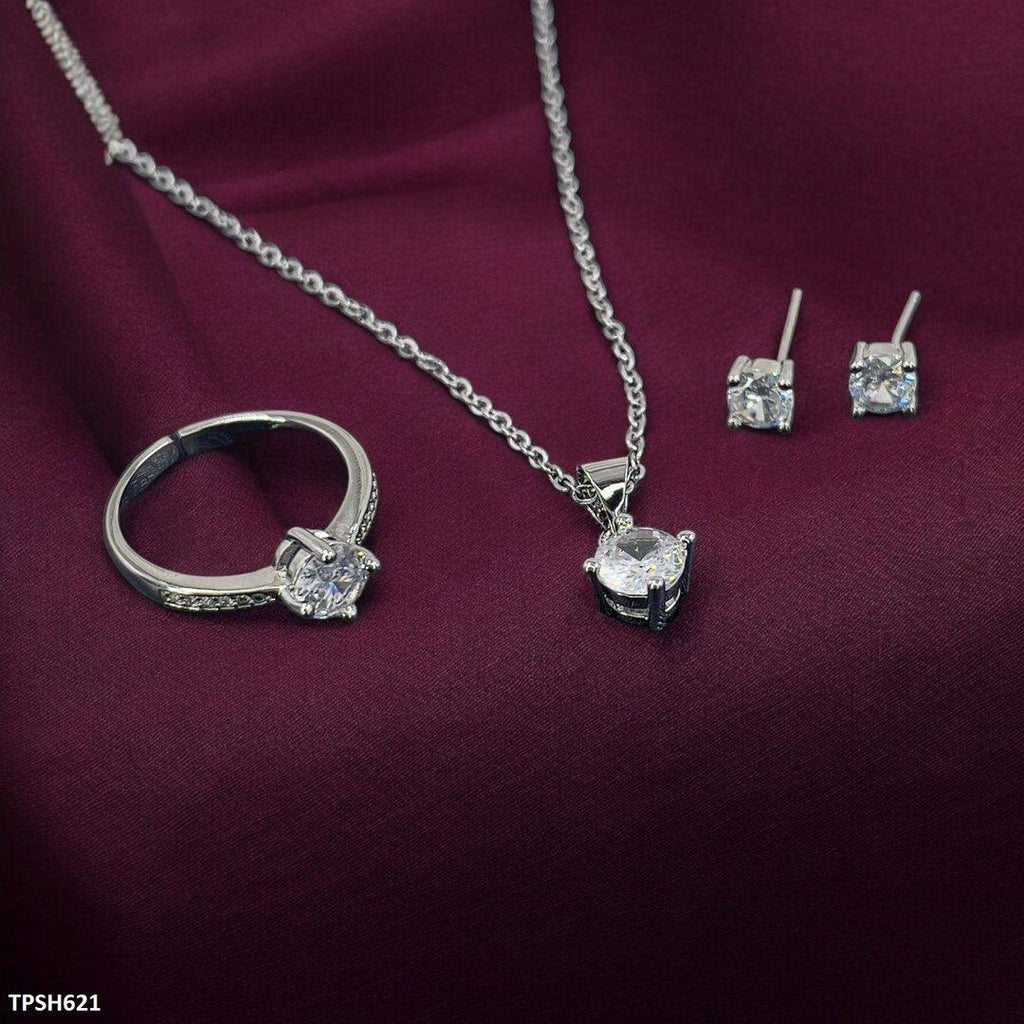 Round Zircon Pendant set