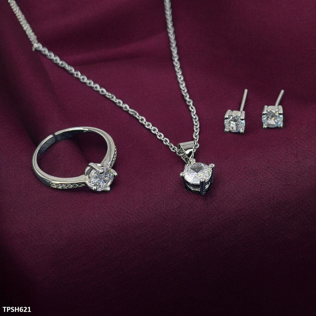Round Zircon Pendant set