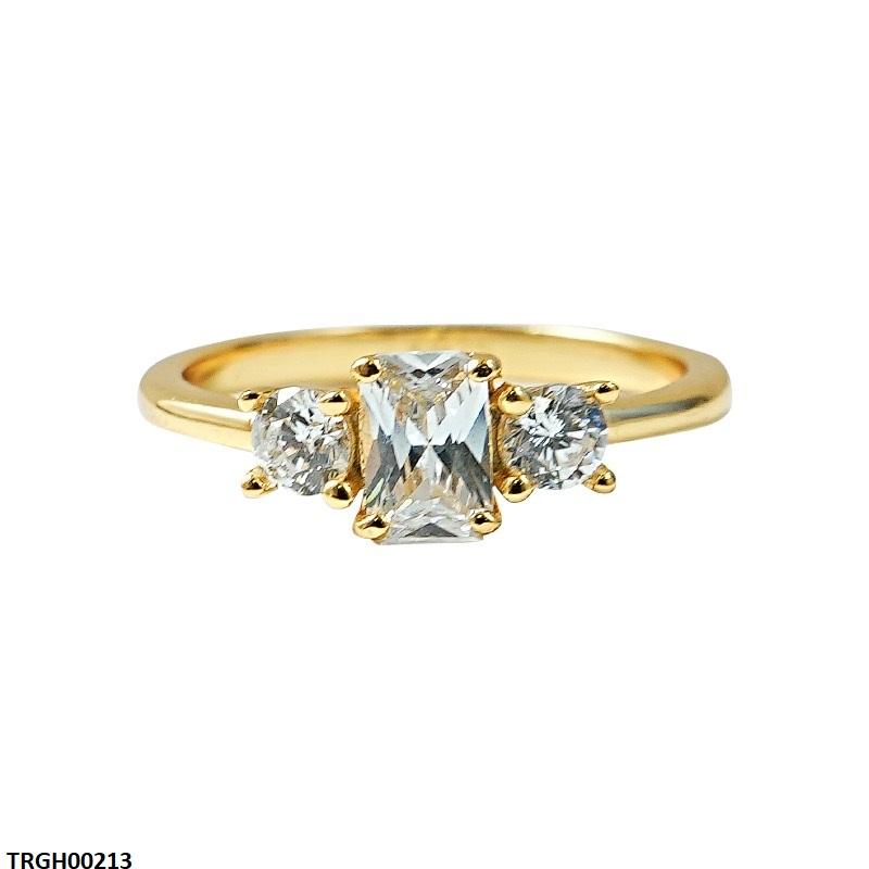 Rectangle Zircon Stone Ring Adjustable