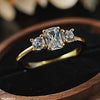 Rectangle Zircon Stone Ring Adjustable