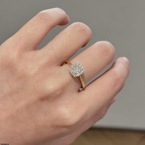 Round Flower Zircon Stone Ring Adjustable