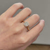 Round Flower Zircon Stone Ring Adjustable