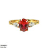 Oval Stone Zircon Stone Ring Adjustable
