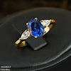 Oval Stone Zircon Stone Ring Adjustable