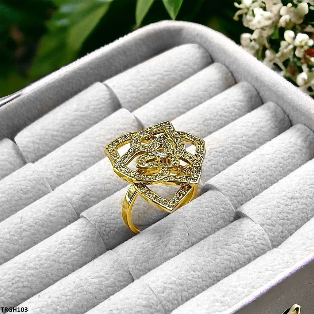 Leaf Flower Ring Adjustable