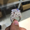 Elegant Leaf and Stone Ring