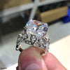 Elegant Leaf and Stone Ring