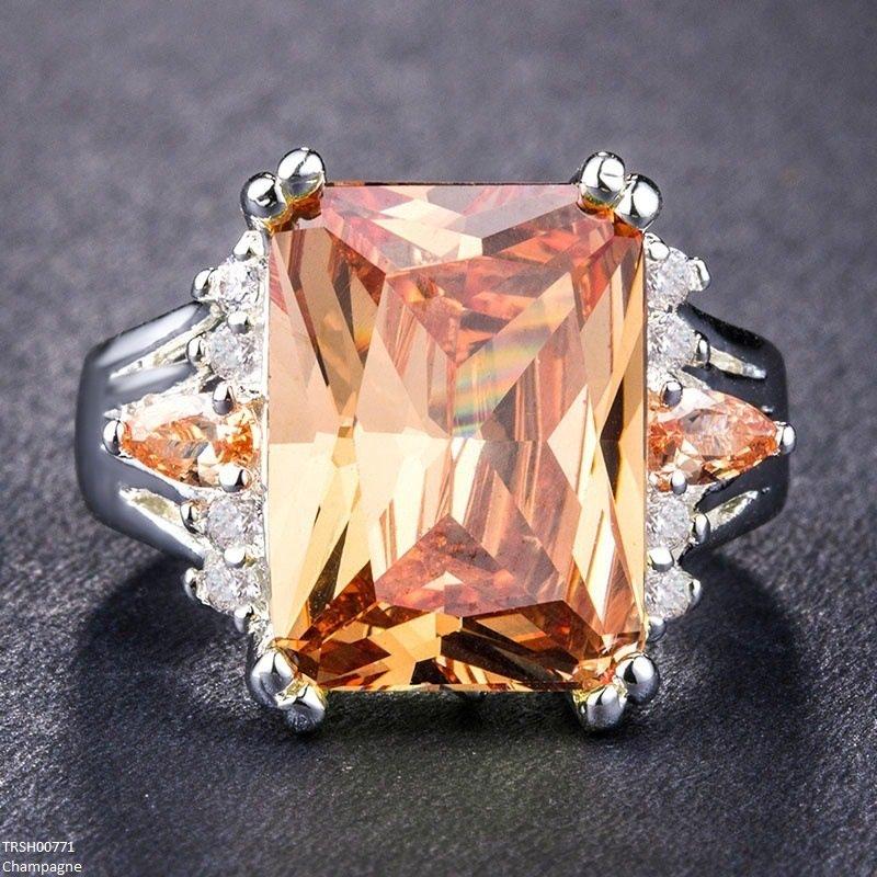 Square Stone Zircon Ring