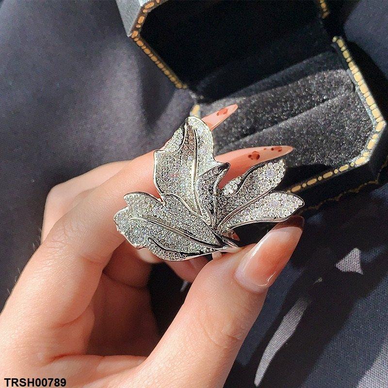 Leaf Zircon Ring Adjustable