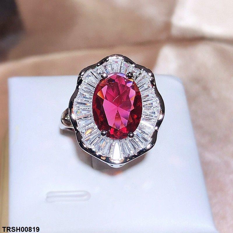 Oval Cocktail Zircon Ring Adjustable