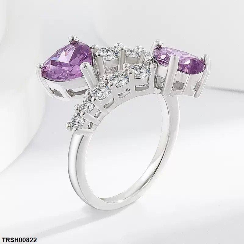 Round Heart Stone Ring Adjustable
