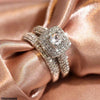 Square Couple Zircon Ring