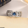 Oval Blue Stone Zircon Ring
