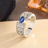 Oval Blue Stone Zircon Ring