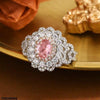 Oval Flower Zircon Ring