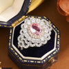 Oval Flower Zircon Ring