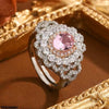 Oval Flower Zircon Ring