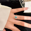 Oval Flower Zircon Ring Adjustable