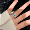 Oval Flower Zircon Ring Adjustable