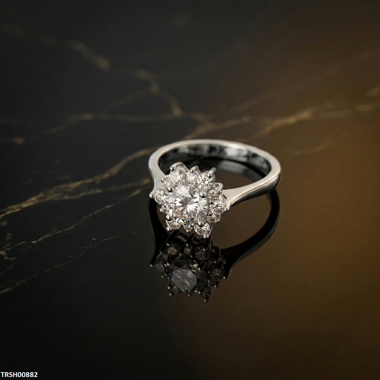 Flower Stone Zircon Ring