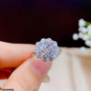 Flower Zircon Stone Ring Adjustable