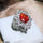 Orange Zircon Flower Adjustable Ring